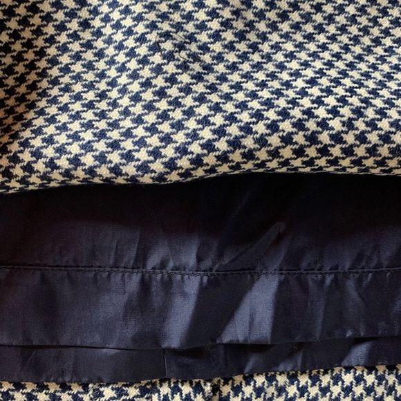 Made in Belgium women’s skirt houndstooth A-line navy white size XS academia - Picture 9 of 15